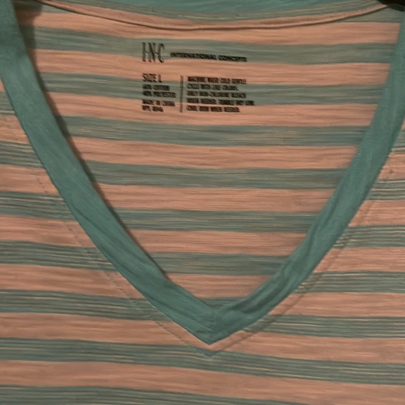 Nice v-neck INC tee with pocket zipper and buttons on shoulder! - Picture 2 of 3